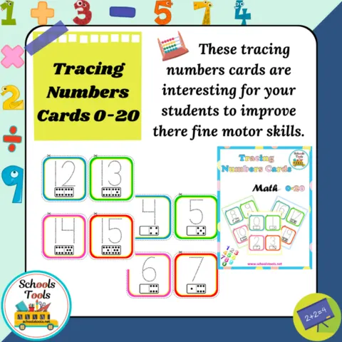 Tracing Numbers Cards 0-20 صورة المنتج