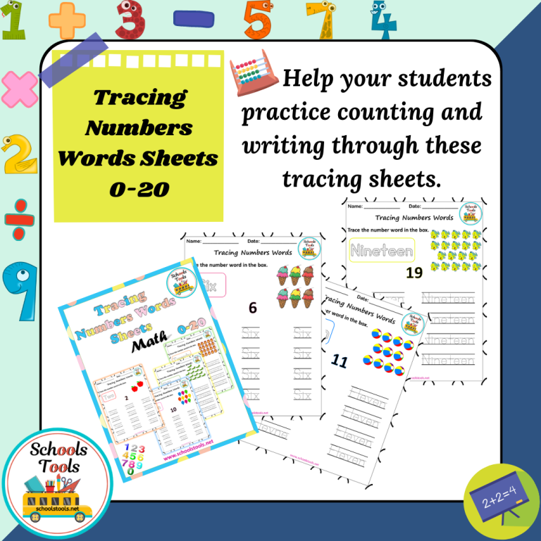 Tracing Number Words Sheets 0-20 صورة المنتج