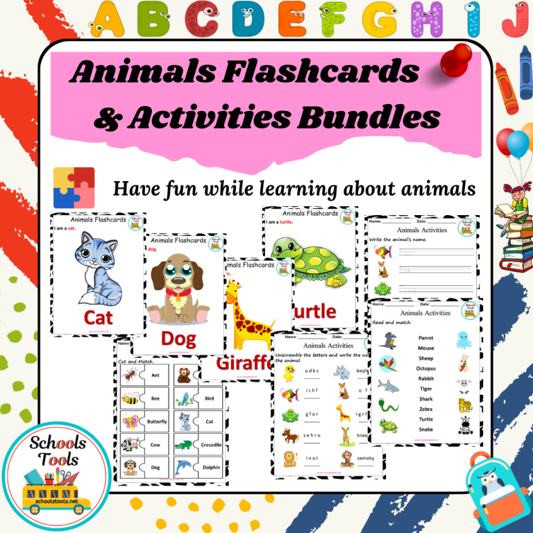 Animals Flashcards & Activities Bundle صورة المنتج